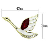 LO2761 - White Metal Brooches Flash Gold Women Top Grade Crystal Siam