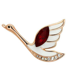 LO2762 - White Metal Brooches Flash Rose Gold Women Top Grade Crystal Siam