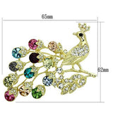 LO2770 - White Metal Brooches Flash Gold Women Top Grade Crystal Multi Color
