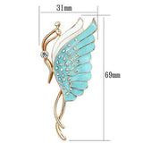 LO2772 - White Metal Brooches Flash Rose Gold Women Top Grade Crystal Clear