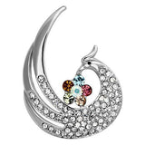 LO2773 - White Metal Brooches Imitation Rhodium Women Top Grade Crystal Multi Color