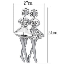 LO2775 - White Metal Brooches Imitation Rhodium Women Synthetic Clear