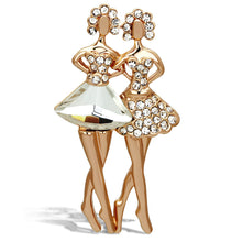 LO2776 - White Metal Brooches Flash Rose Gold Women Synthetic Clear