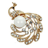 LO2778 - White Metal Brooches Flash Rose Gold Women Synthetic White