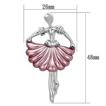 LO2779 - White Metal Brooches Imitation Rhodium Women Top Grade Crystal Clear