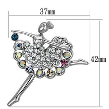 LO2781 - White Metal Brooches Imitation Rhodium Women Top Grade Crystal Multi Color