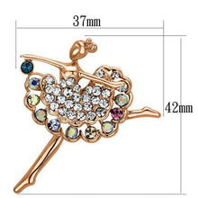 LO2782 - White Metal Brooches Flash Rose Gold Women Top Grade Crystal Multi Color