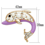 LO2783 - White Metal Brooches Flash Rose Gold Women Synthetic White