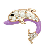 LO2783 - White Metal Brooches Flash Rose Gold Women Synthetic White