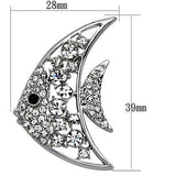 LO2786 - White Metal Brooches Imitation Rhodium Women Top Grade Crystal Clear
