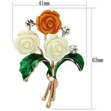 LO2790 - White Metal Brooches Flash Rose Gold Women Synthetic Multi Color