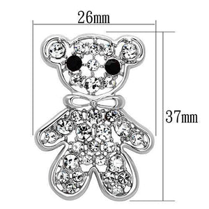 LO2791 - White Metal Brooches Imitation Rhodium Women Top Grade Crystal Clear
