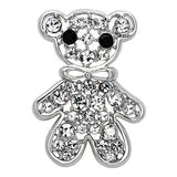 LO2791 - White Metal Brooches Imitation Rhodium Women Top Grade Crystal Clear
