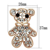 LO2792 - White Metal Brooches Flash Rose Gold Women Top Grade Crystal Clear