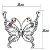 LO2793 - White Metal Brooches Imitation Rhodium Women Top Grade Crystal Multi Color