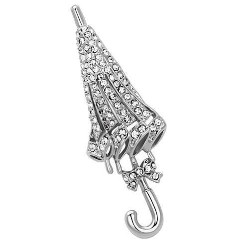 LO2795 - White Metal Brooches Imitation Rhodium Women Top Grade Crystal Clear
