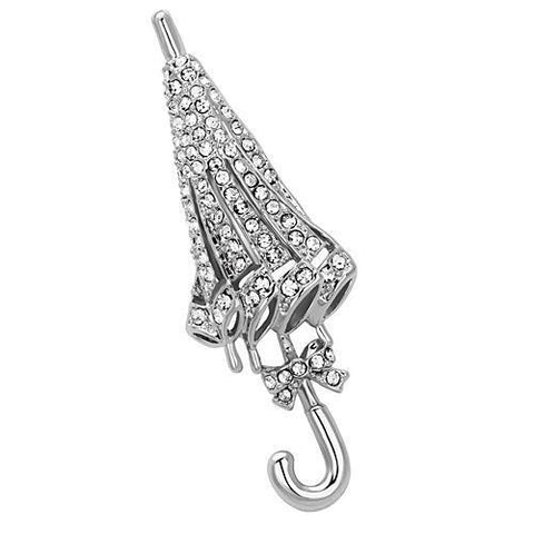 LO2795 - White Metal Brooches Imitation Rhodium Women Top Grade Crystal Clear