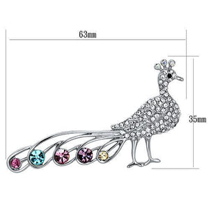 LO2797 - White Metal Brooches Imitation Rhodium Women Top Grade Crystal Multi Color