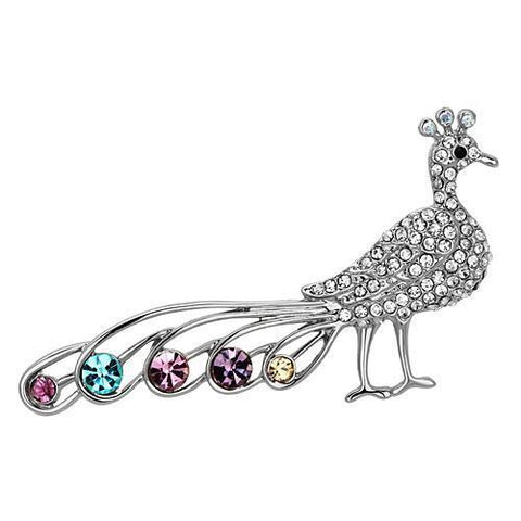 LO2797 - White Metal Brooches Imitation Rhodium Women Top Grade Crystal Multi Color