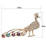 LO2798 - White Metal Brooches Flash Rose Gold Women Top Grade Crystal Multi Color