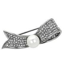 LO2799 - White Metal Brooches Imitation Rhodium Women Synthetic White