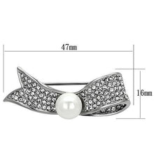 LO2799 - White Metal Brooches Imitation Rhodium Women Synthetic White