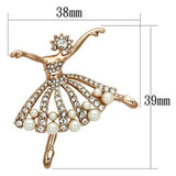 LO2802 - White Metal Brooches Flash Rose Gold Women Synthetic White