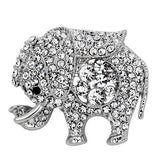 LO2803 - White Metal Brooches Imitation Rhodium Women Top Grade Crystal Clear