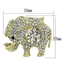 LO2804 - White Metal Brooches Flash Gold Women Top Grade Crystal Clear