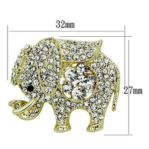 LO2804 - White Metal Brooches Flash Gold Women Top Grade Crystal Clear