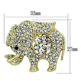 LO2804 - White Metal Brooches Flash Gold Women Top Grade Crystal Clear