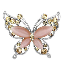 LO2805 - White Metal Brooches Imitation Rhodium Women Synthetic Light Rose