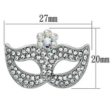 LO2807 - White Metal Brooches Imitation Rhodium Women Top Grade Crystal Aurora Borealis (Rainbow Effect)