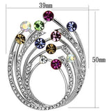 LO2811 - White Metal Brooches Imitation Rhodium Women Top Grade Crystal Multi Color