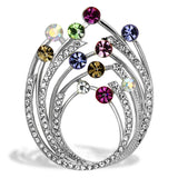 LO2811 - White Metal Brooches Imitation Rhodium Women Top Grade Crystal Multi Color