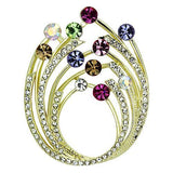 LO2812 - White Metal Brooches Flash Gold Women Top Grade Crystal Multi Color