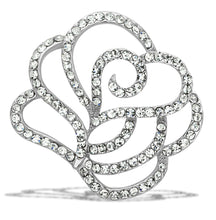 LO2814 - White Metal Brooches Flash Gold Women Top Grade Crystal Clear