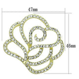 LO2814 - White Metal Brooches Flash Gold Women Top Grade Crystal Clear