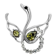 LO2815 - White Metal Brooches Imitation Rhodium Women Top Grade Crystal Olivine color