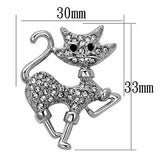 LO2819 - White Metal Brooches Imitation Rhodium Women Top Grade Crystal Clear