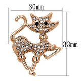 LO2820 - White Metal Brooches Flash Rose Gold Women Top Grade Crystal Clear