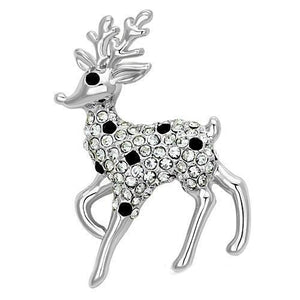 LO2821 - White Metal Brooches Imitation Rhodium Women Top Grade Crystal Jet