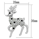 LO2821 - White Metal Brooches Imitation Rhodium Women Top Grade Crystal Jet