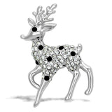 LO2822 - White Metal Brooches Flash Gold Women Top Grade Crystal Jet