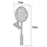 LO2823 - White Metal Brooches Imitation Rhodium Women Top Grade Crystal Clear