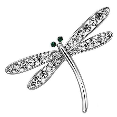 LO2825 - White Metal Brooches Imitation Rhodium Women Top Grade Crystal Clear