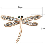 LO2826 - White Metal Brooches Flash Rose Gold Women Top Grade Crystal Clear