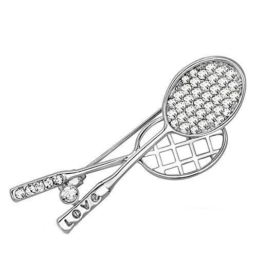 LO2827 - White Metal Brooches Imitation Rhodium Women Top Grade Crystal Clear