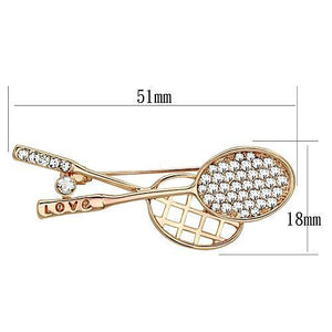LO2828 - White Metal Brooches Flash Rose Gold Women Top Grade Crystal Clear