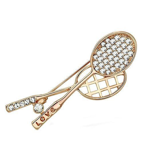 LO2828 - White Metal Brooches Flash Rose Gold Women Top Grade Crystal Clear